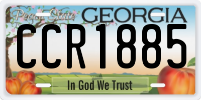 GA license plate CCR1885
