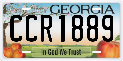 GA license plate CCR1889