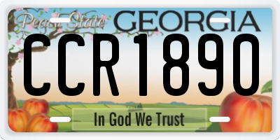 GA license plate CCR1890