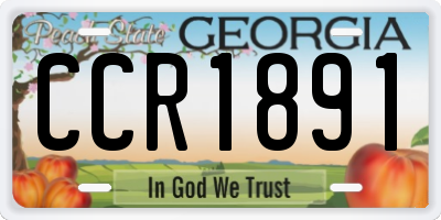 GA license plate CCR1891