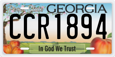 GA license plate CCR1894