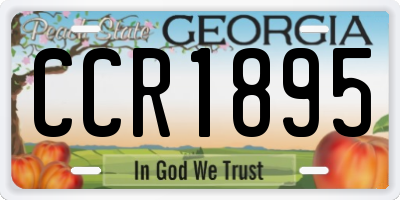 GA license plate CCR1895