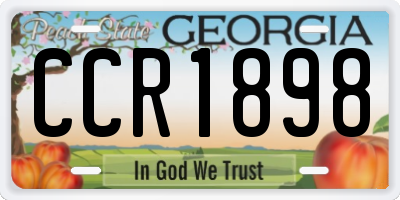 GA license plate CCR1898