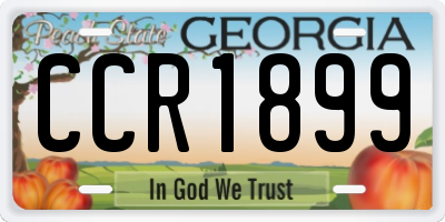 GA license plate CCR1899