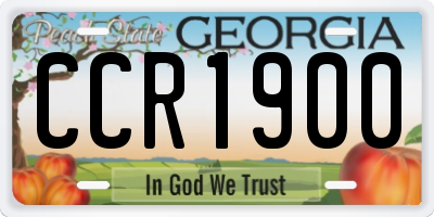 GA license plate CCR1900