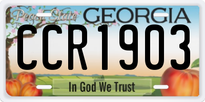 GA license plate CCR1903