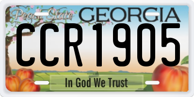 GA license plate CCR1905