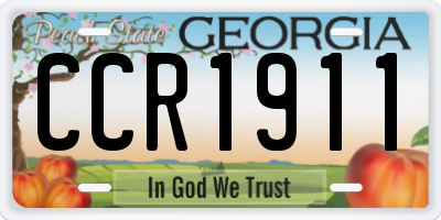 GA license plate CCR1911