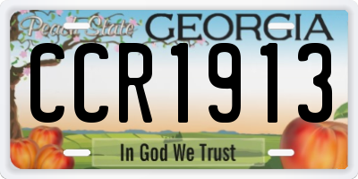GA license plate CCR1913