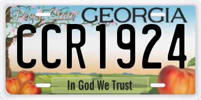 GA license plate CCR1924