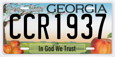 GA license plate CCR1937