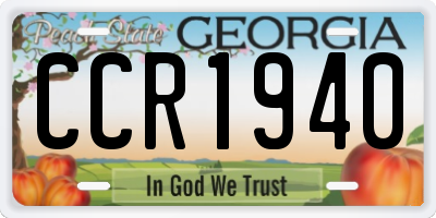 GA license plate CCR1940
