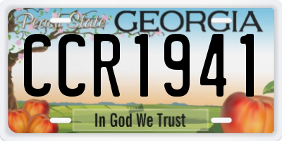 GA license plate CCR1941