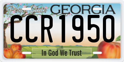 GA license plate CCR1950