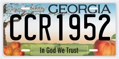 GA license plate CCR1952