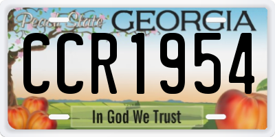 GA license plate CCR1954
