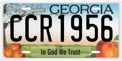 GA license plate CCR1956