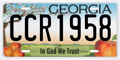 GA license plate CCR1958