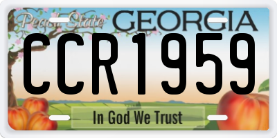 GA license plate CCR1959