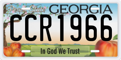GA license plate CCR1966