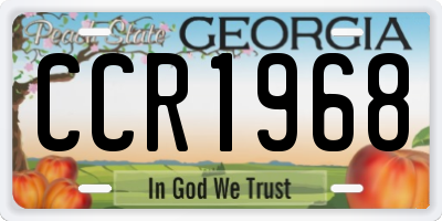 GA license plate CCR1968