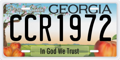 GA license plate CCR1972