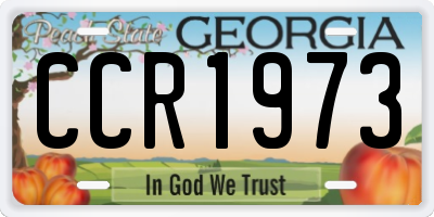 GA license plate CCR1973