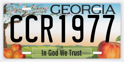 GA license plate CCR1977