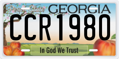 GA license plate CCR1980