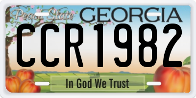 GA license plate CCR1982