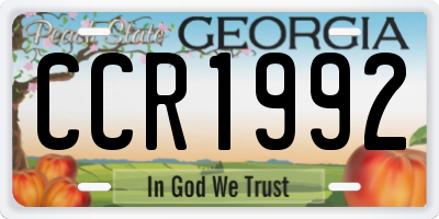 GA license plate CCR1992