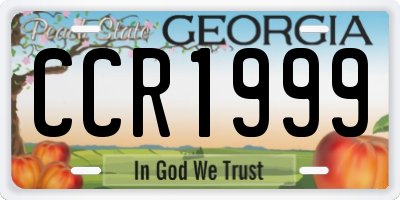 GA license plate CCR1999