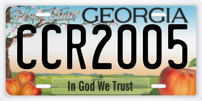 GA license plate CCR2005