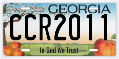 GA license plate CCR2011