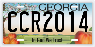 GA license plate CCR2014