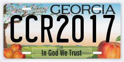 GA license plate CCR2017