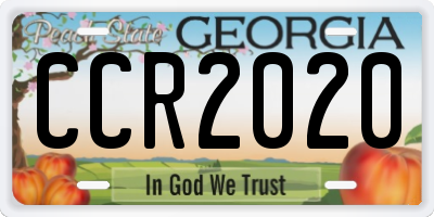 GA license plate CCR2020
