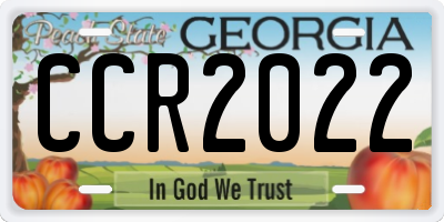 GA license plate CCR2022