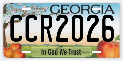 GA license plate CCR2026
