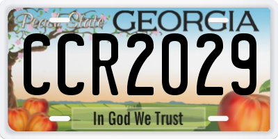 GA license plate CCR2029