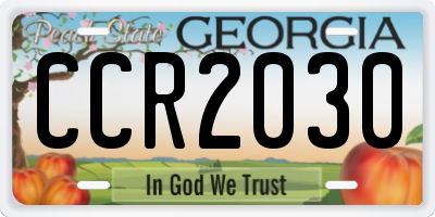 GA license plate CCR2030