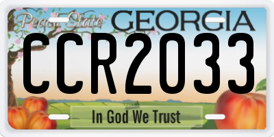 GA license plate CCR2033