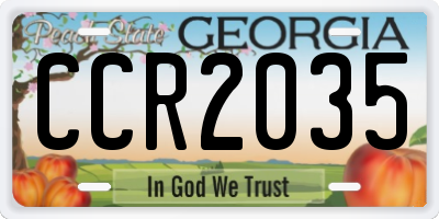 GA license plate CCR2035