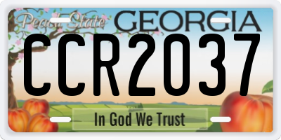 GA license plate CCR2037