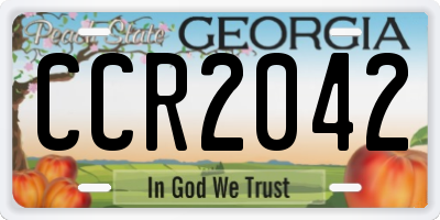 GA license plate CCR2042