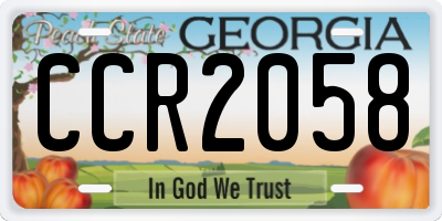 GA license plate CCR2058