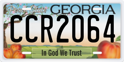 GA license plate CCR2064