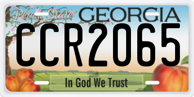 GA license plate CCR2065