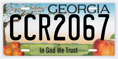 GA license plate CCR2067