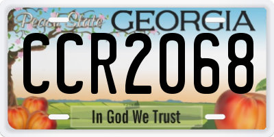 GA license plate CCR2068